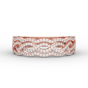 3 Row Twisted Infinity Wedding Band