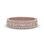 Load image into Gallery viewer, 3-row-vine-vintage-diamond-wedding-ring-in-rose-gold-FDB8627-NL-RG
