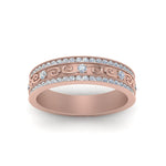 Load image into Gallery viewer, 3-row-vine-vintage-diamond-wedding-ring-in-rose-gold-FDB8627-NL-RG
