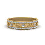 Load image into Gallery viewer, 3-row-vine-vintage-diamond-wedding-ring-in-yellow-gold-FDB8627-NL-YG
