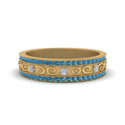 3-row-vine-vintage-diamond-wedding-ring-with-blue-topaz-in-yellow-gold-FDB8627GICBLTO-NL-YG