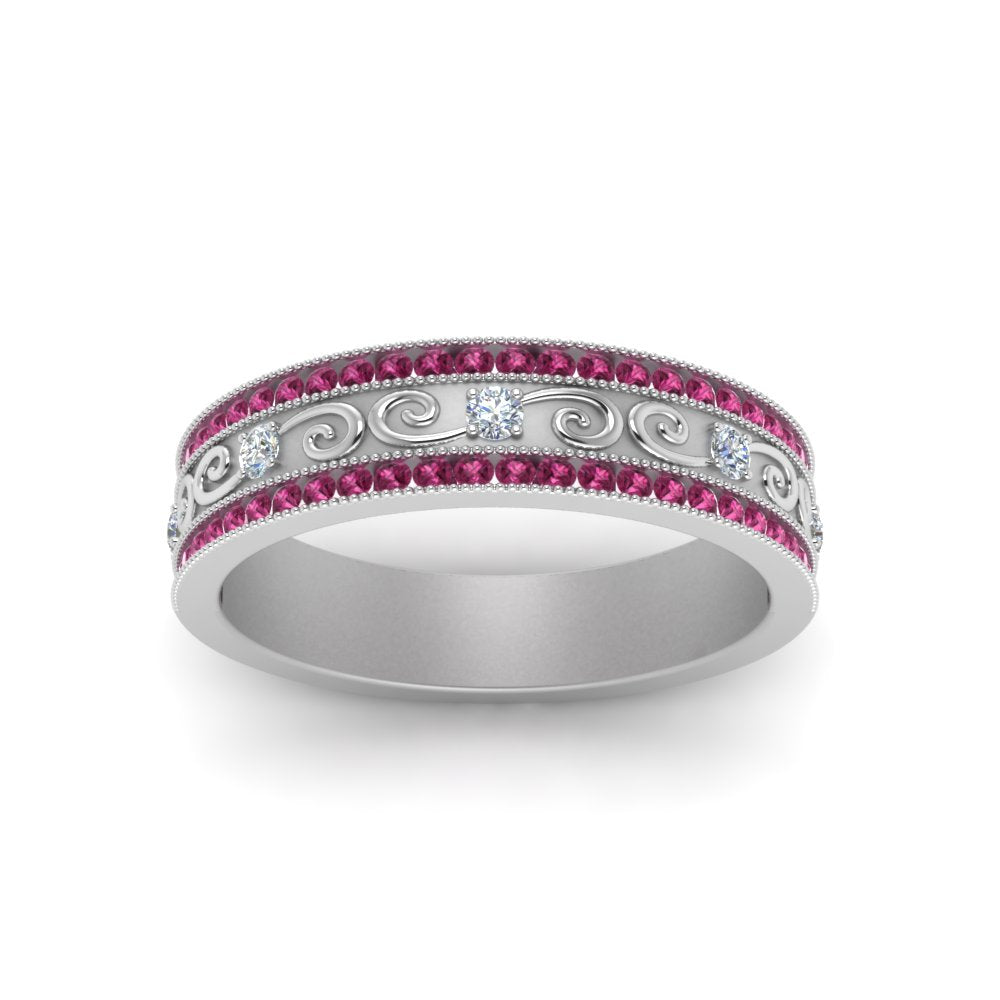 3-row-vine-vintage-diamond-wedding-ring-with-pink-sapphire-in-white-gold-FDB8627GSADRPI-NL-WG