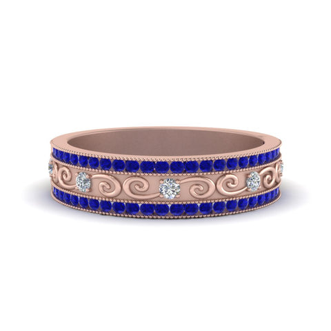 3-row-vine-vintage-diamond-wedding-ring-with-sapphire-in-rose-gold-FDB8627GSABL-NL-RG
