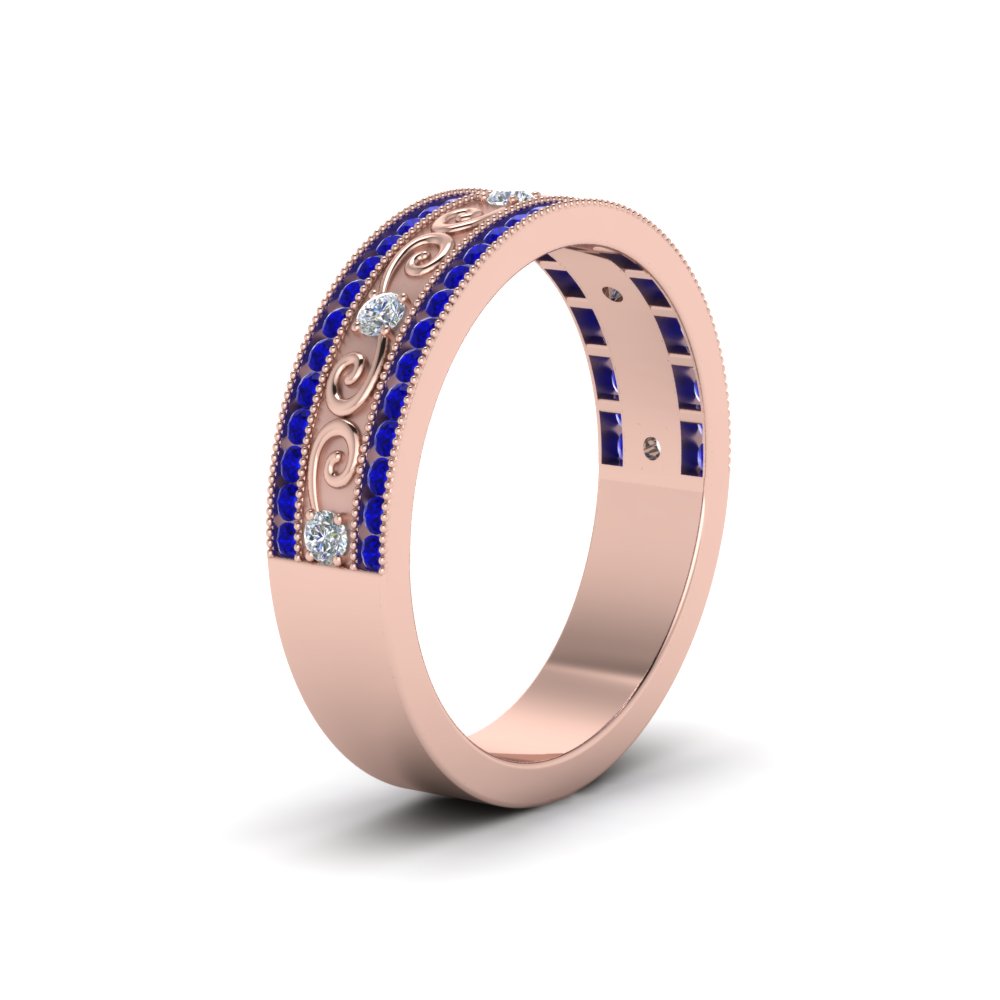 3-row-vine-vintage-diamond-wedding-ring-with-sapphire-in-rose-gold-FDB8627GSABL-NL-RG