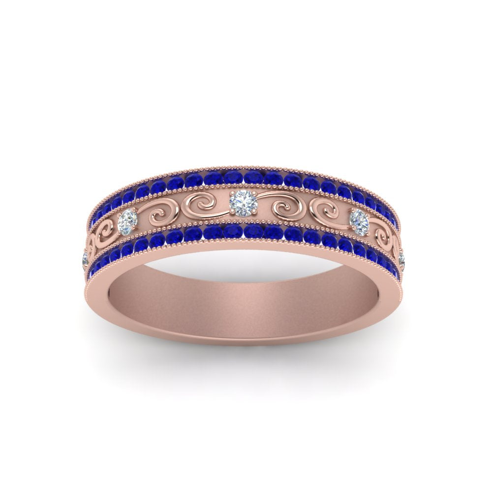 3-row-vine-vintage-diamond-wedding-ring-with-sapphire-in-rose-gold-FDB8627GSABL-NL-RG