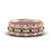 3-row-vintage-diamond-band-with-emerald-in-rose-gold-FD122509BGEMGR-NL-RG