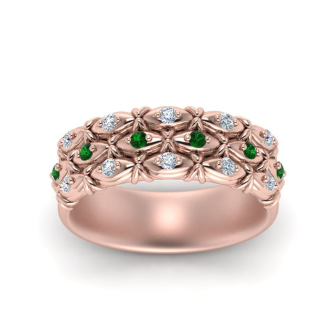 3-row-vintage-diamond-band-with-emerald-in-rose-gold-FD122509BGEMGR-NL-RG