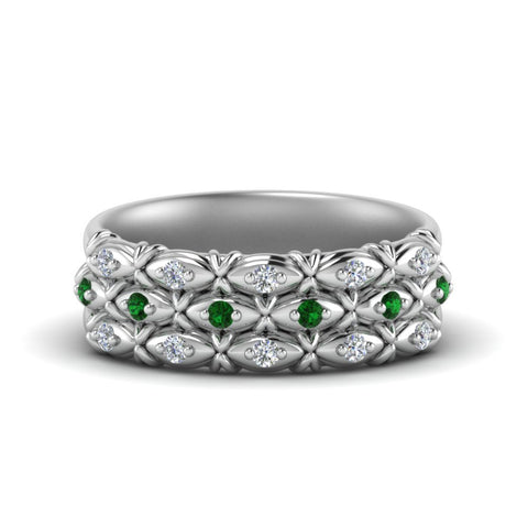 3-row-vintage-diamond-band-with-emerald-in-white-gold-FD122509BGEMGR-NL-WG