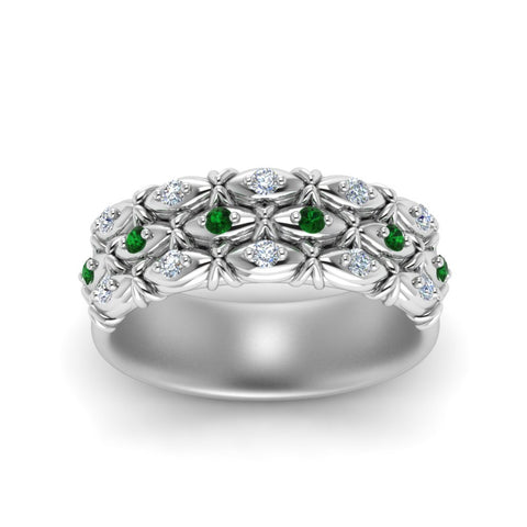 3-row-vintage-diamond-band-with-emerald-in-white-gold-FD122509BGEMGR-NL-WG