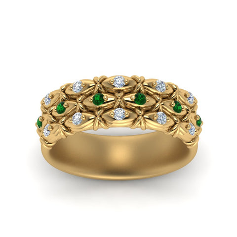 3-row-vintage-diamond-band-with-emerald-in-yellow-gold-FD122509BGEMGR-NL-YG