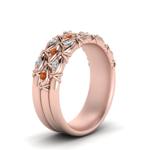 3-row-vintage-diamond-band-with-orange-sapphire-in-rose-gold-FD122509BGSAOR-NL-RG