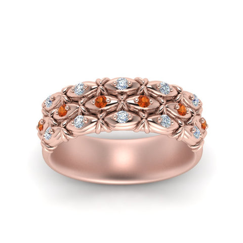 3-row-vintage-diamond-band-with-orange-sapphire-in-rose-gold-FD122509BGSAOR-NL-RG