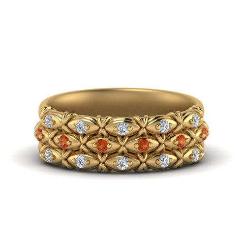 3-row-vintage-diamond-band-with-orange-sapphire-in-yellow-gold-FD122509BGSAOR-NL-YG