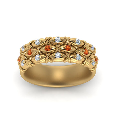 3-row-vintage-diamond-band-with-orange-sapphire-in-yellow-gold-FD122509BGSAOR-NL-YG