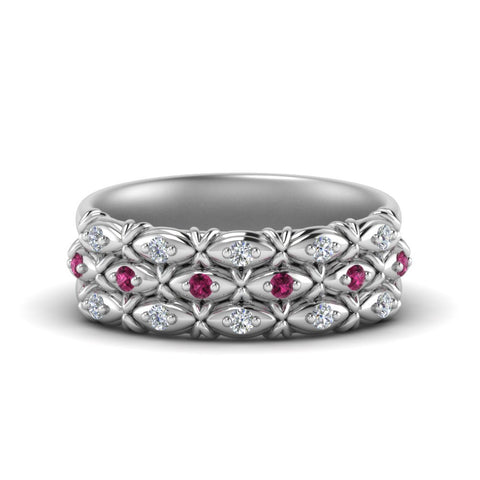 3-row-vintage-diamond-band-with-pink-sapphire-in-white-gold-FD122509BGSADRPI-NL-WG