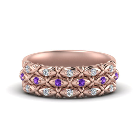 3-row-vintage-diamond-band-with-purple-topaz-in-rose-gold-FD122509BGVITO-NL-RG