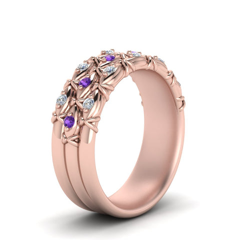 3-row-vintage-diamond-band-with-purple-topaz-in-rose-gold-FD122509BGVITO-NL-RG