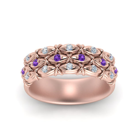 3-row-vintage-diamond-band-with-purple-topaz-in-rose-gold-FD122509BGVITO-NL-RG