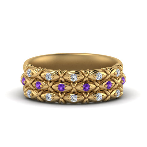 3-row-vintage-diamond-band-with-purple-topaz-in-yellow-gold-FD122509BGVITO-NL-YG