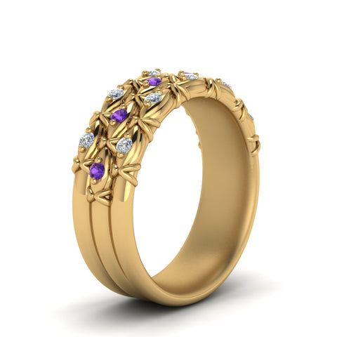 3-row-vintage-diamond-band-with-purple-topaz-in-yellow-gold-FD122509BGVITO-NL-YG