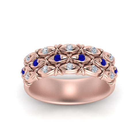 3-row-vintage-diamond-band-with-sapphire-in-rose-gold-FD122509BGSABL-NL-RG