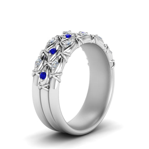 3-row-vintage-diamond-band-with-sapphire-in-white-gold-FD122509BGSABL-NL-WG