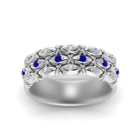 3-row-vintage-diamond-band-with-sapphire-in-white-gold-FD122509BGSABL-NL-WG
