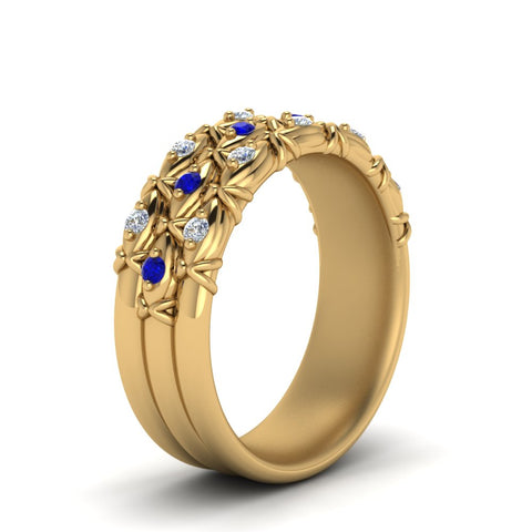 3-row-vintage-diamond-band-with-sapphire-in-yellow-gold-FD122509BGSABL-NL-YG