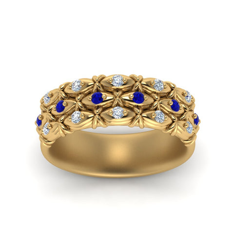 3-row-vintage-diamond-band-with-sapphire-in-yellow-gold-FD122509BGSABL-NL-YG