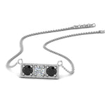Load image into Gallery viewer, 3-stone-bar-necklace-with-black-diamond-in-FDPD86612GBLACK-NL-WG
