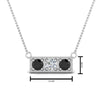 Load image into Gallery viewer, 3-stone-bar-necklace-with-black-diamond-in-FDPD86612GBLACK-NL-WG