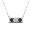 Load image into Gallery viewer, 3-stone-bar-necklace-with-black-diamond-in-FDPD86612GBLACK-NL-WG