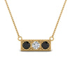 Load image into Gallery viewer, 3-stone-bar-necklace-with-black-diamond-in-FDPD86612GBLACK-NL-YG