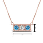 Load image into Gallery viewer, 3-stone-bar-necklace-with-blue-topaz-in-FDPD86612GICBLTO-NL-RG
