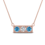 Load image into Gallery viewer, 3-stone-bar-necklace-with-blue-topaz-in-FDPD86612GICBLTO-NL-RG
