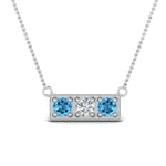 Load image into Gallery viewer, 3-stone-bar-necklace-with-blue-topaz-in-FDPD86612GICBLTO-NL-WG
