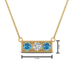 Load image into Gallery viewer, 3-stone-bar-necklace-with-blue-topaz-in-FDPD86612GICBLTO-NL-YG
