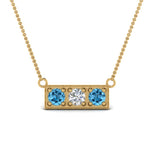 Load image into Gallery viewer, 3-stone-bar-necklace-with-blue-topaz-in-FDPD86612GICBLTO-NL-YG
