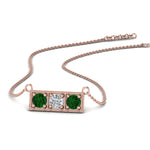 Load image into Gallery viewer, 3-stone-bar-necklace-with-emerald-in-FDPD86612GEMGR-NL-RG

