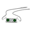Load image into Gallery viewer, 3-stone-bar-necklace-with-emerald-in-FDPD86612GEMGR-NL-WG