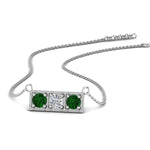 Load image into Gallery viewer, 3-stone-bar-necklace-with-emerald-in-FDPD86612GEMGR-NL-WG
