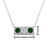 Load image into Gallery viewer, 3-stone-bar-necklace-with-emerald-in-FDPD86612GEMGR-NL-WG
