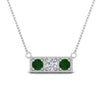 Load image into Gallery viewer, 3-stone-bar-necklace-with-emerald-in-FDPD86612GEMGR-NL-WG