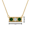 Load image into Gallery viewer, 3-stone-bar-necklace-with-emerald-in-FDPD86612GEMGR-NL-YG