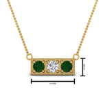 Load image into Gallery viewer, 3-stone-bar-necklace-with-emerald-in-FDPD86612GEMGR-NL-YG
