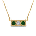 Load image into Gallery viewer, 3-stone-bar-necklace-with-emerald-in-FDPD86612GEMGR-NL-YG
