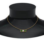 Load image into Gallery viewer, 3-stone-bar-necklace-with-emerald-in-FDPD86612GEMGR-NL-YG
