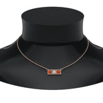 Load image into Gallery viewer, 3-stone-bar-necklace-with-orange-sapphire-in-FDPD86612GSAOR-NL-RG

