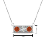 Load image into Gallery viewer, 3-stone-bar-necklace-with-orange-sapphire-in-FDPD86612GSAOR-NL-WG
