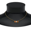 Load image into Gallery viewer, 3-stone-bar-necklace-with-orange-sapphire-in-FDPD86612GSAOR-NL-YG